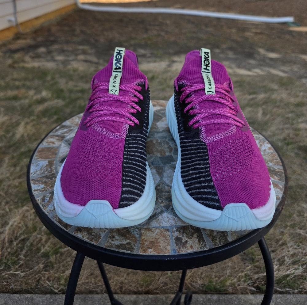 Hoka Carbon X 3 1123193 FFBL Festival Fuchsia/Black Running Shoe Women Sz 10 B - Picture 2 of 9